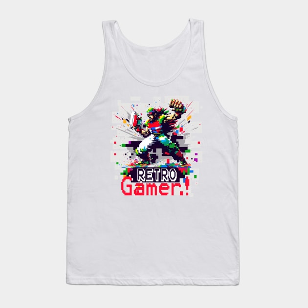 Game On! Retro Vintage Style Gaming Tank Top by Snoe